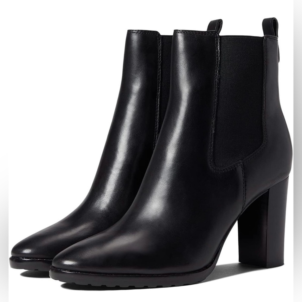 Lauren Ralph Lauren Mylah Leather Bootie Black Women’s 9.5 NWOB